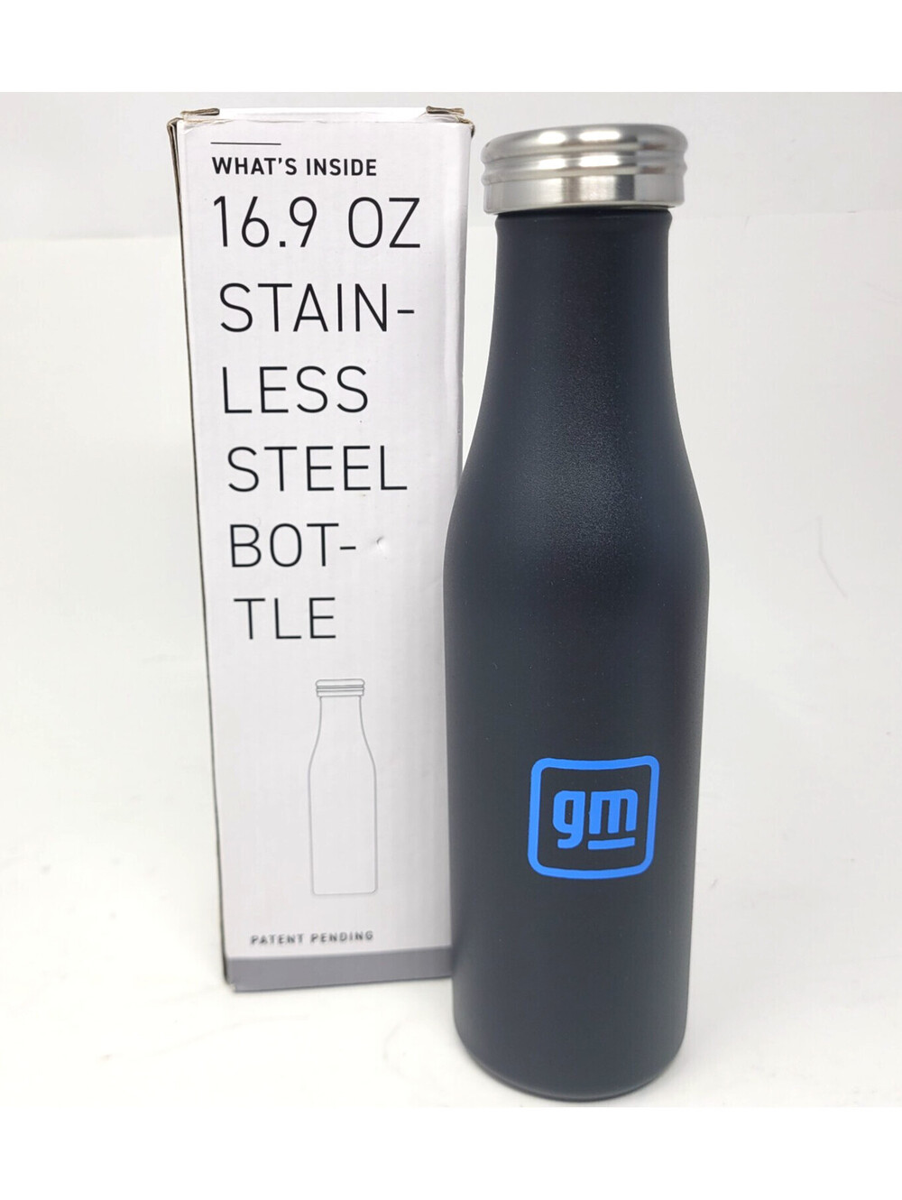 h2go Carina GM Logo Stainless Steel Water Bottle 16.9oz Black Insulated New